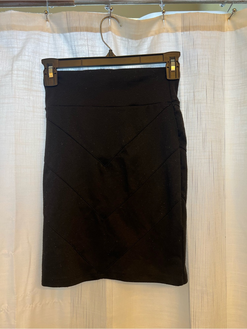 Black pencil skirt with diagonal stitching!